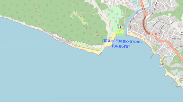 Пляж "Парк отель Джубга"